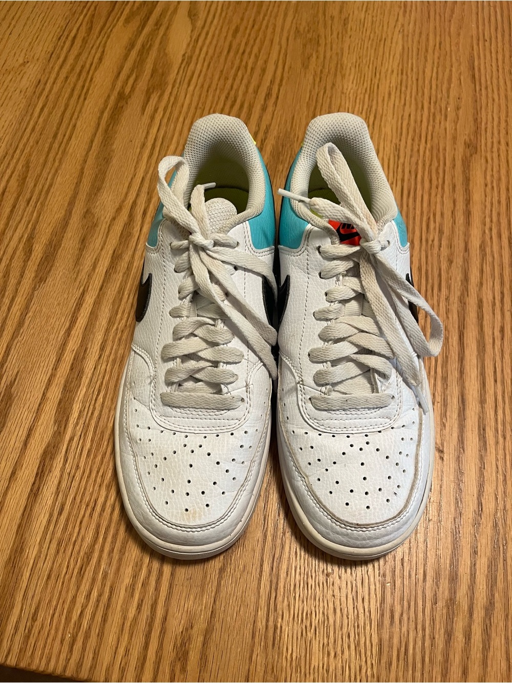 Nike Court Vision Low Women's Basketball Sneakers White/Black-Aurora Green-Volt
